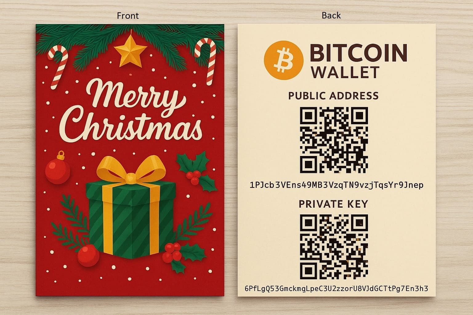 Bitcoin Paper Wallet with Public address and Private Key