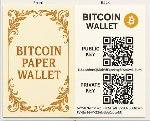 themed bitcoin paper wallet with beautiful design